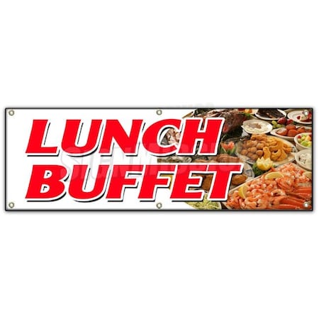 LUNCH BUFFET BANNER SIGN Ayce All You Can Eat Food Luncheon Quality